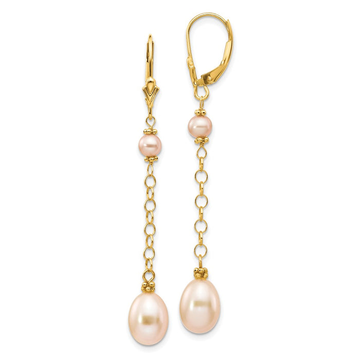 Buy Exclusive 14K Gold Pearl Dangle Earrings - Stylish 5-8mm Luxury Design-1