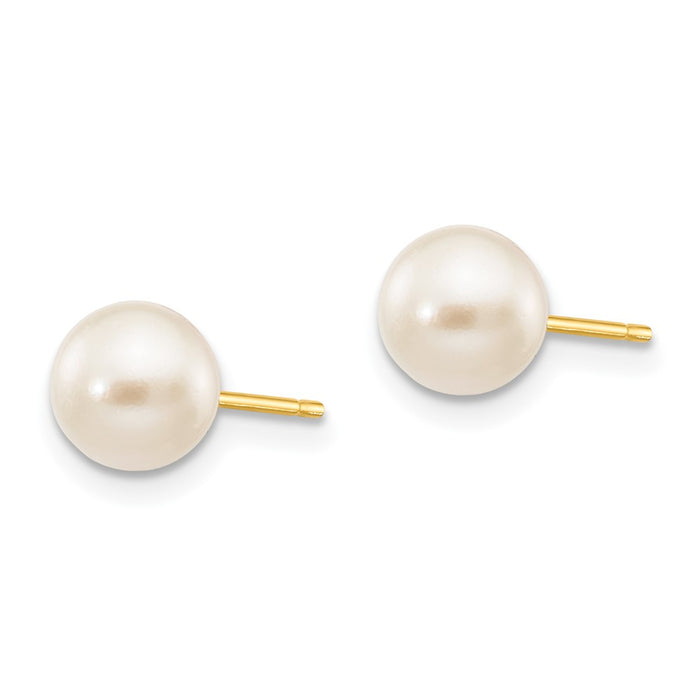 Buy Stylish 14K White Gold Akoya Pearl Stud Earrings, 6-7mm - Affordable Luxury!-2