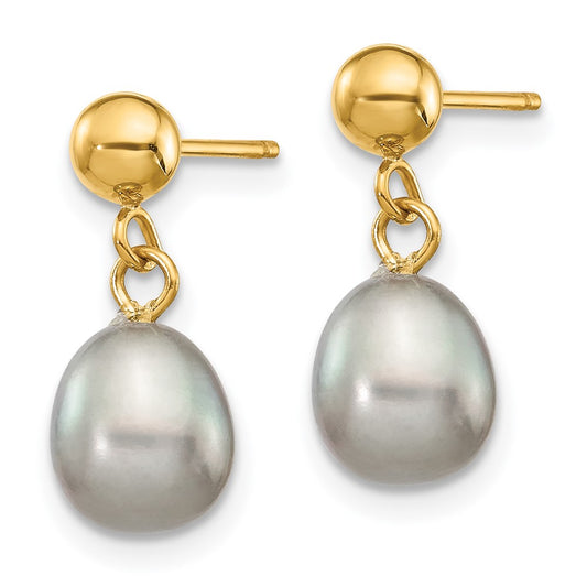 Order Luxury 14K Gold Freshwater Pearl Drop Earrings - 6-7mm, Stylish Design