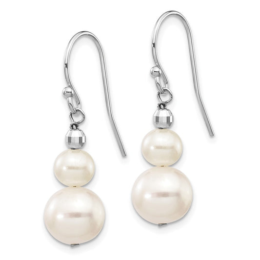 Buy Exclusive 14K White Gold Dangle Earrings with 6-9mm Freshwater Pearls
