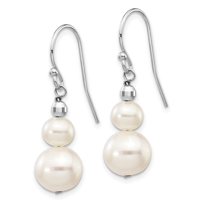 Buy Exclusive 14K White Gold Dangle Earrings with 6-9mm Freshwater Pearls-2