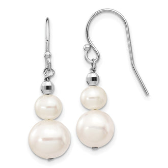 Buy Exclusive 14K White Gold Dangle Earrings with 6-9mm Freshwater Pearls