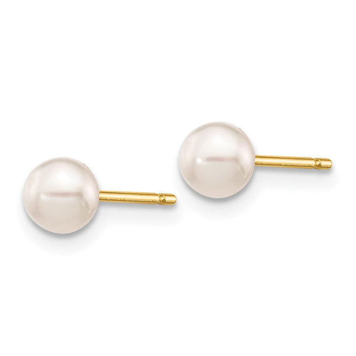 Exclusive 14K White Gold Akoya Pearl Stud Earrings | Stylish 4-5mm Luxury-2