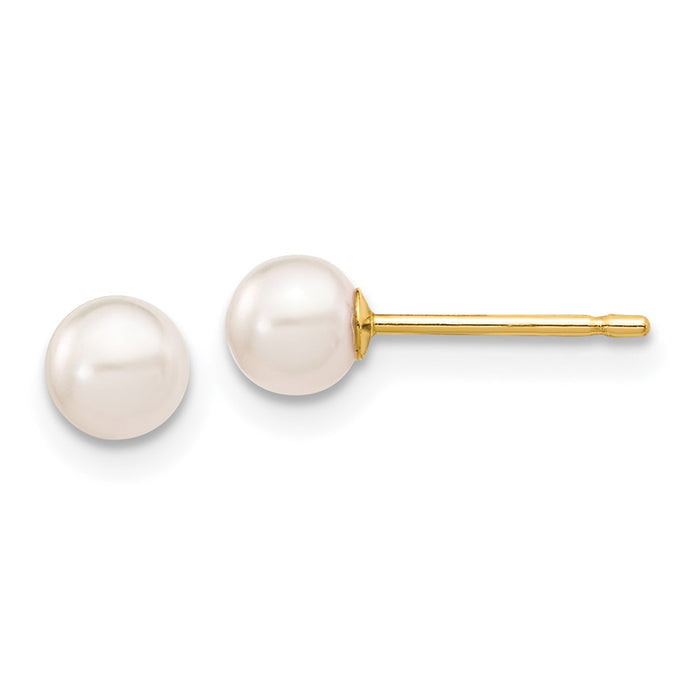 Exclusive 14K White Gold Akoya Pearl Stud Earrings | Stylish 4-5mm Luxury-1