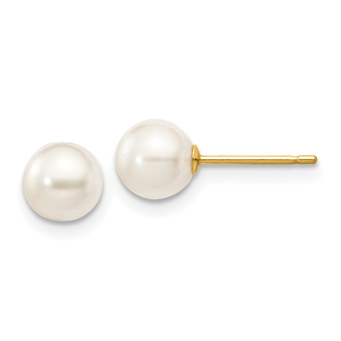 Buy Exclusive 14K White Gold Akoya Pearl Stud Earrings - 5-6mm Luxury Style-1