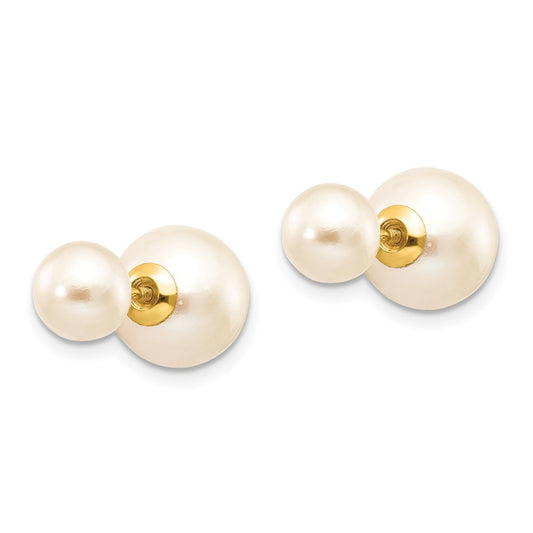 High-Quality 14K White Gold Earrings with 6-7mm Freshwater Pearls - Stylish Value!