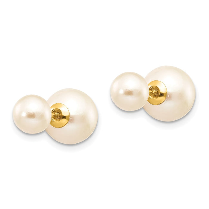 High-Quality 14K White Gold Earrings with 6-7mm Freshwater Pearls - Stylish Value!-2
