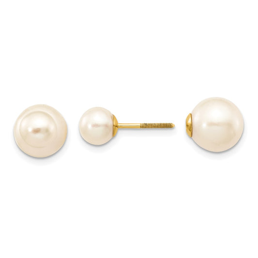 High-Quality 14K White Gold Earrings with 6-7mm Freshwater Pearls - Stylish Value!