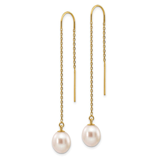 Shop Stylish 14K Gold 7-8mm White Rice Freshwater Pearl Dangle Earrings