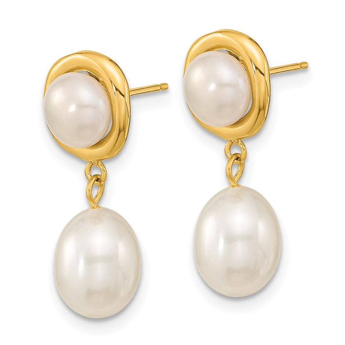 Buy Stylish 14K White Gold Freshwater Cultured Pearl Dangle Earrings - 5-7mm-2