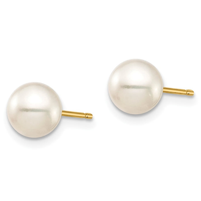 Shop Stylish 14K Gold Black & White Pearl Stud Earrings Set - 2 Pairs (6-7mm)-2