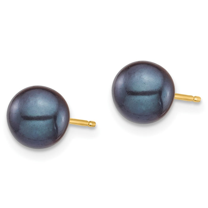 Shop Stylish 14K Gold Black & White Pearl Stud Earrings Set - 2 Pairs (6-7mm)-3