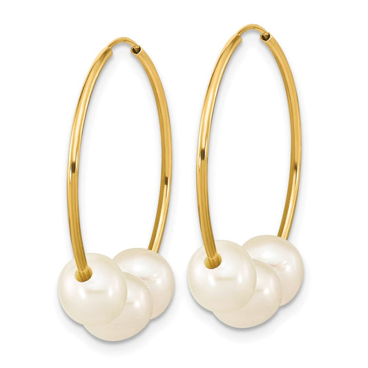 Buy Stylish 14K Gold Infinity Hoop Earrings with 6-7mm Cultured Pearls