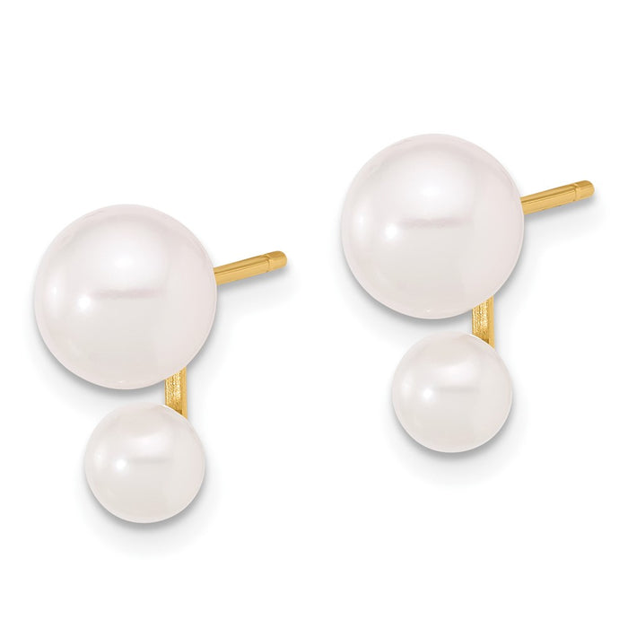 Buy Stylish 14K White Gold Akoya Pearl Post Earrings - 4-7mm, Affordable Luxury-2