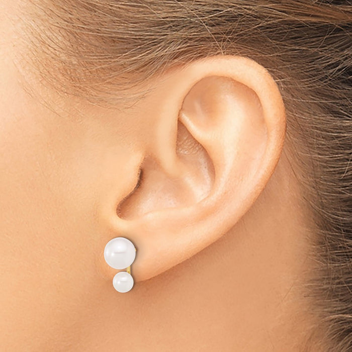 Buy Stylish 14K White Gold Akoya Pearl Post Earrings - 4-7mm, Affordable Luxury-3