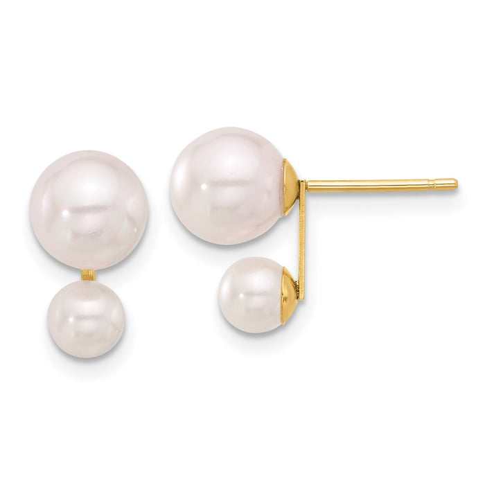 Buy Stylish 14K White Gold Akoya Pearl Post Earrings - 4-7mm, Affordable Luxury-1