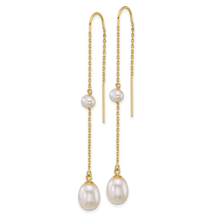 Shop Exclusive 14K Gold Threader Earrings with Freshwater Pearls | Stylish Value-2