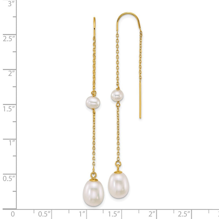 Shop Exclusive 14K Gold Threader Earrings with Freshwater Pearls | Stylish Value-3