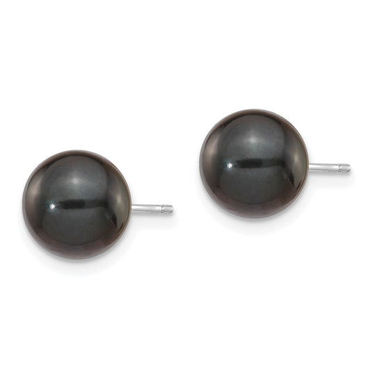 Shop Exclusive 14K White Gold Black Akoya Pearl Earrings - 8-9mm, Stylish Value
