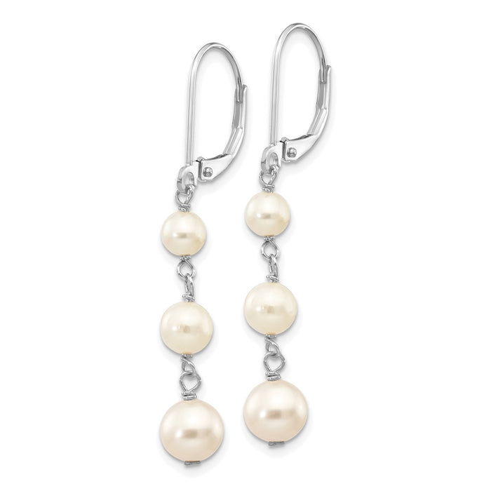 Shop Exclusive 14K White Gold Leverback Earrings with 4-6mm Cultured Pearls-2