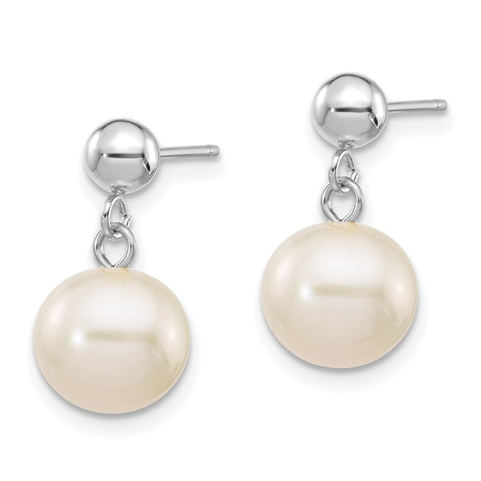 Buy Exclusive 14K White Gold Pearl Drop Earrings | 8-8.5mm Luxury Style-2