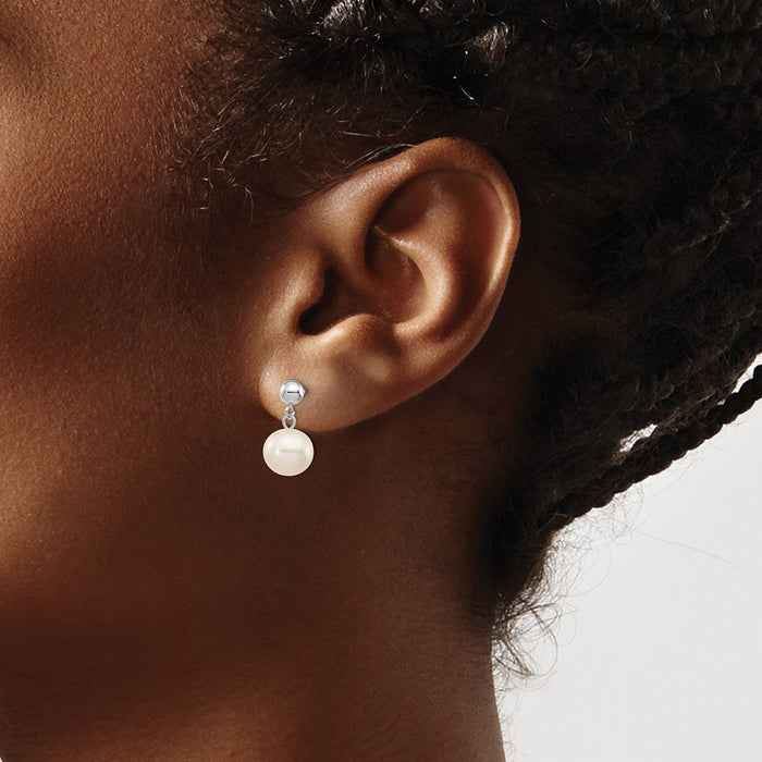 Buy Exclusive 14K White Gold Pearl Drop Earrings | 8-8.5mm Luxury Style-3