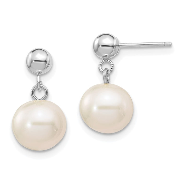 Buy Exclusive 14K White Gold Pearl Drop Earrings | 8-8.5mm Luxury Style-1
