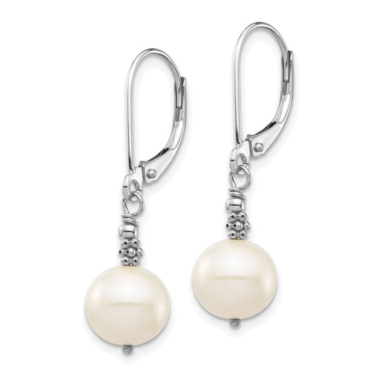 Buy Exclusive 14K White Gold Dangle Earrings with 8-9mm Freshwater Pearls