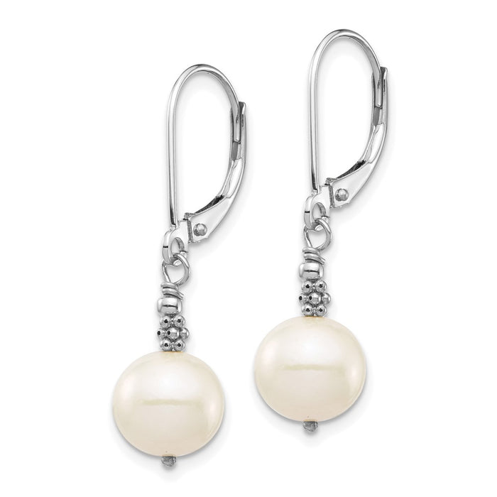 Buy Exclusive 14K White Gold Dangle Earrings with 8-9mm Freshwater Pearls-2