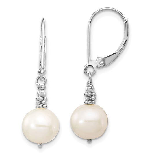 Buy Exclusive 14K White Gold Dangle Earrings with 8-9mm Freshwater Pearls