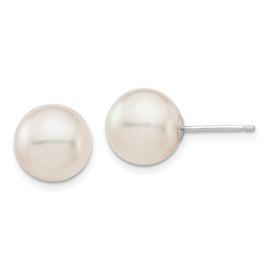 Shop Stylish 14K White Gold Akoya Pearl Earrings - 9-10mm Luxury Design
