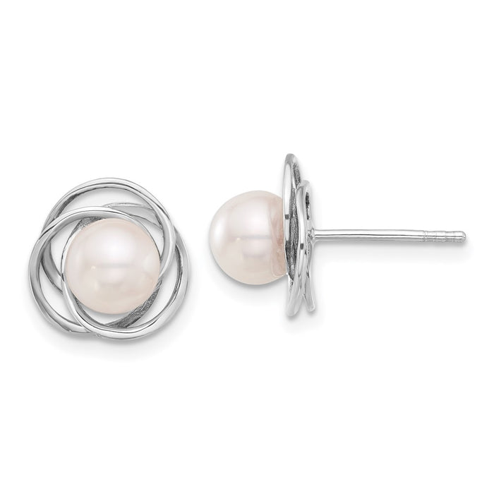 Shop Stylish 14K White Gold Akoya Pearl Earrings - 6-7mm, Luxury Value!-1