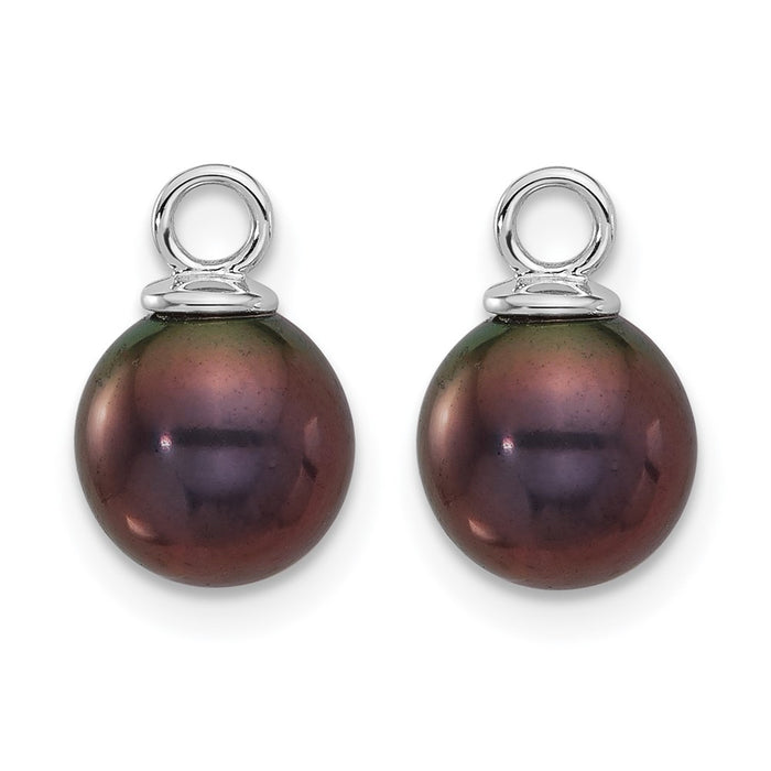 Buy Exclusive 14K White Gold Dangle Hoop Earrings with 7-8mm Pearls - Stylish Value!-6