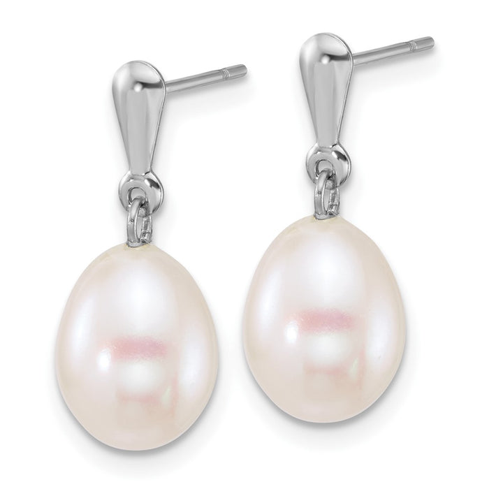 Buy Exclusive 14K White Gold Dangle Earrings with 8-9mm Freshwater Pearls-2