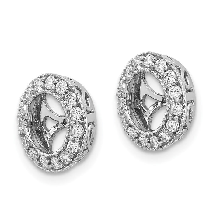Buy Exclusive 1/3 Carat Lab Grown Diamond Stud Earring Jackets - 14K White Gold, Stylish Value-2