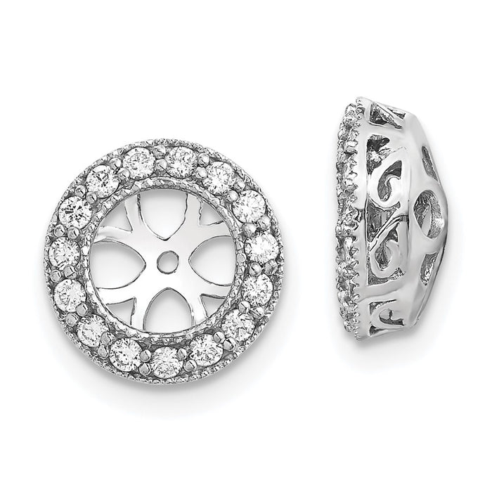 Buy Exclusive 1/3 Carat Lab Grown Diamond Stud Earring Jackets - 14K White Gold, Stylish Value-1