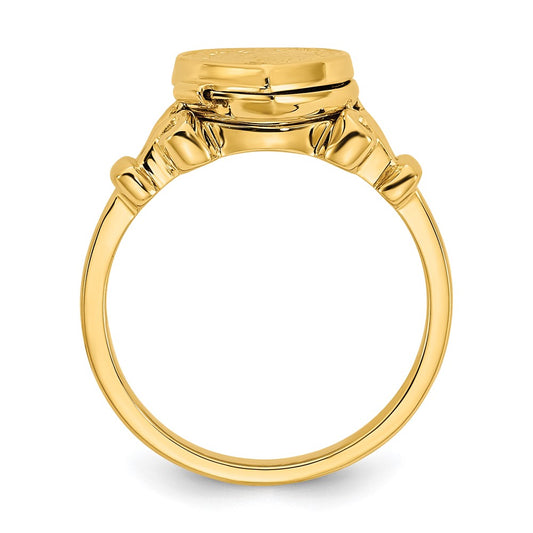 Buy Designer 14K Yellow Gold Heart-Shaped Locket Ring | 10mm & Stylish