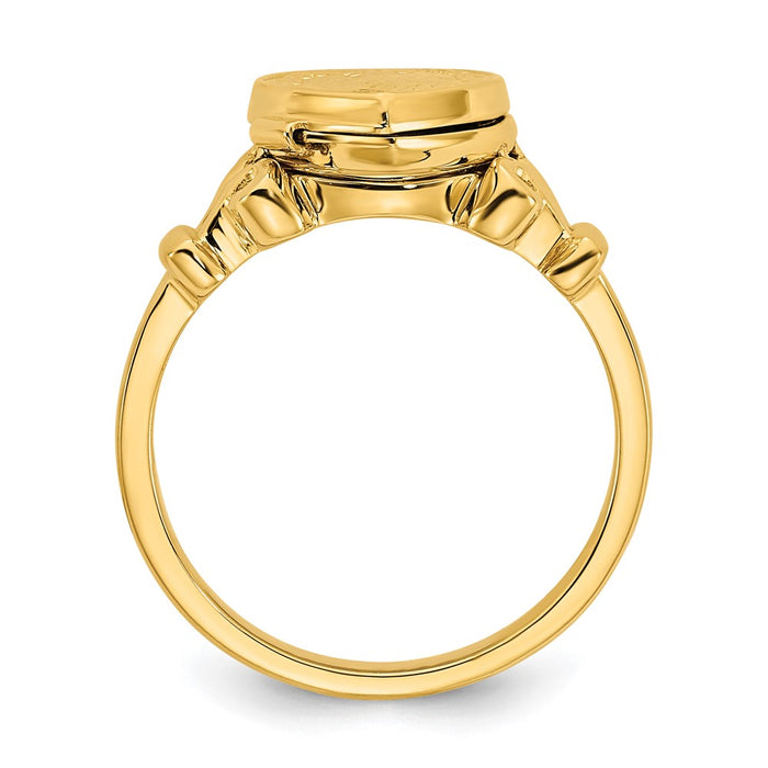 Buy Designer 14K Yellow Gold Heart-Shaped Locket Ring | 10mm & Stylish-2