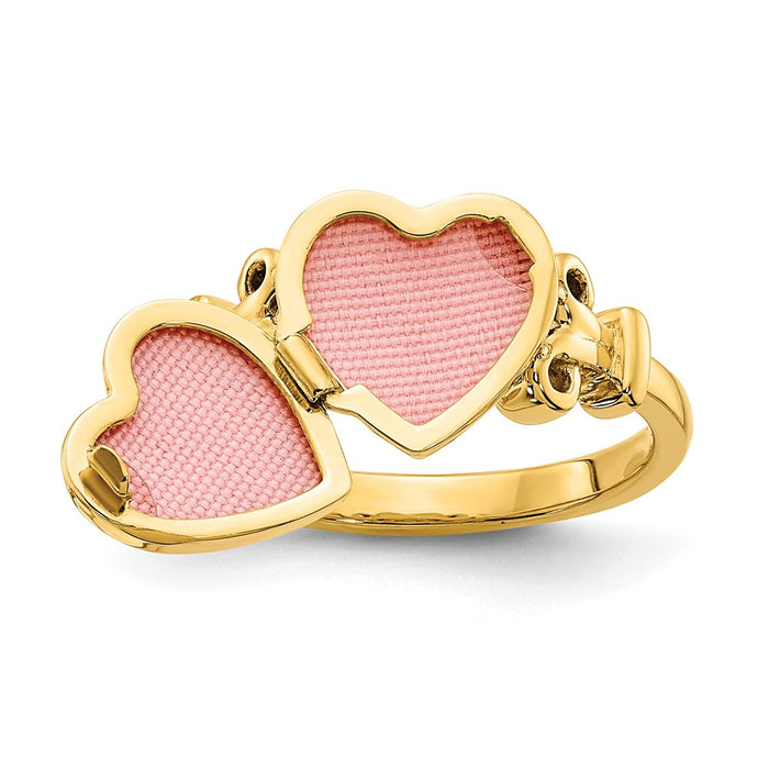 Buy Designer 14K Yellow Gold Heart-Shaped Locket Ring | 10mm & Stylish-5