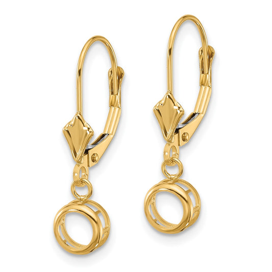 High-Quality 14K Gold 5mm Round Leverback Earring Settings - Affordable Luxury