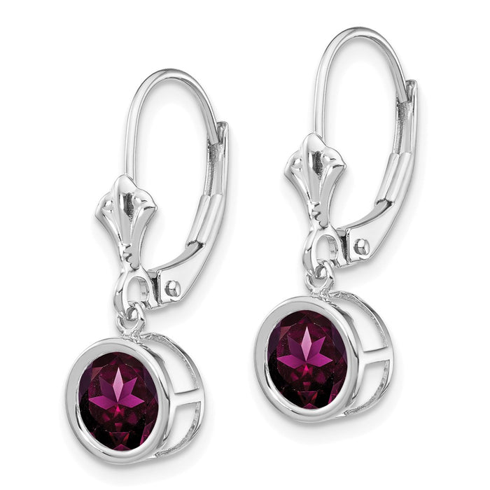 Exclusive 14K White Gold 6mm Rhodolite Garnet Earrings - Stylish Luxury Accessory-2