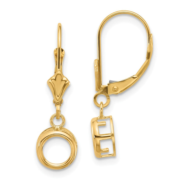 High-Quality 14K Gold 6mm Round Leverback Earring Settings - Stylish Value!-1