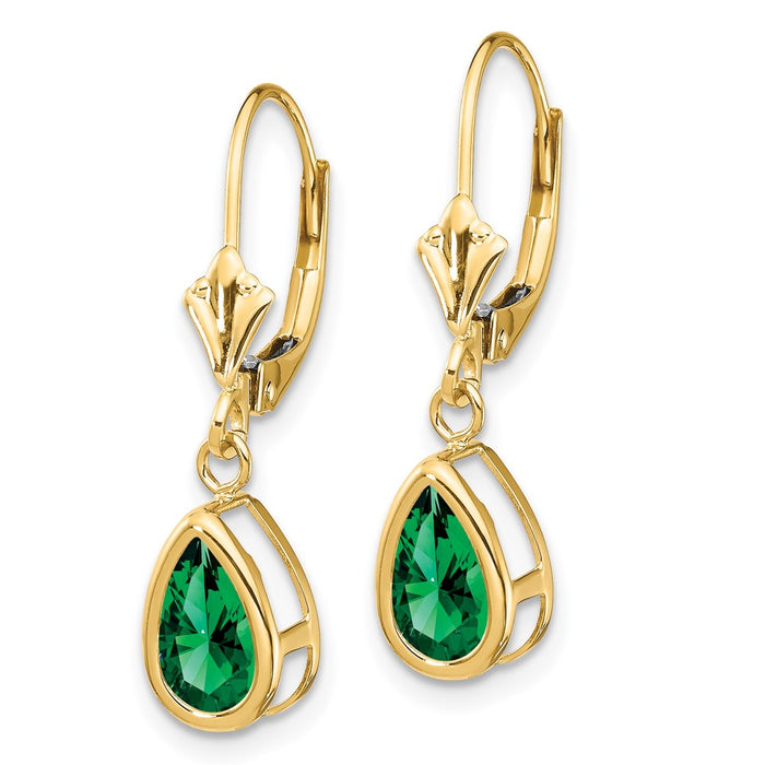 Buy Exclusive 14k Gold St. Helens Leverback Earrings with 8x5mm Gems-2