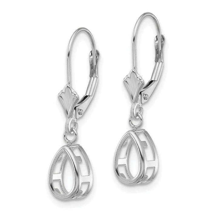 Buy Exclusive 14K White Gold 8x5mm Pear-Shaped Earring Settings | Stylish Value-2
