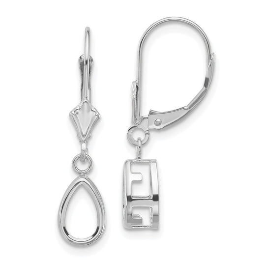 Buy Exclusive 14K White Gold 8x5mm Pear-Shaped Earring Settings | Stylish Value