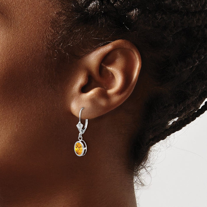 Shop Stylish 14K Gold Oval Citrine Leverback Earrings | Luxury Design, Affordable Price-3