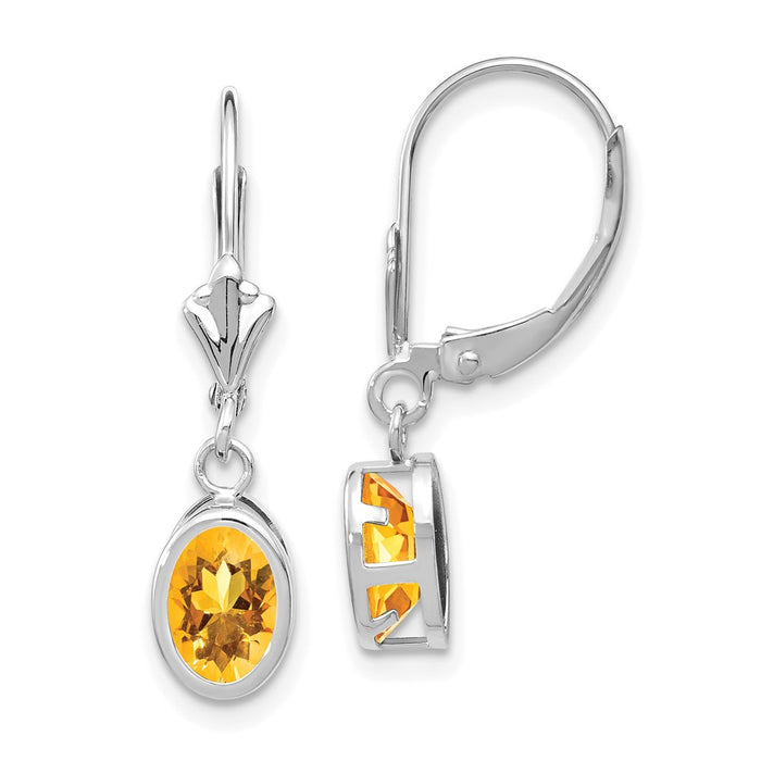 Shop Stylish 14K Gold Oval Citrine Leverback Earrings | Luxury Design, Affordable Price-1