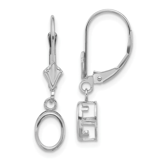 Shop 14K White Gold Oval Leverback Setting - 7x5 mm | Stylish & Affordable!