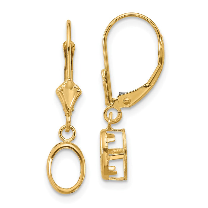 Buy Exclusive 14K Gold 7x5mm Oval Leverback Earring Settings - Affordable Luxury-1