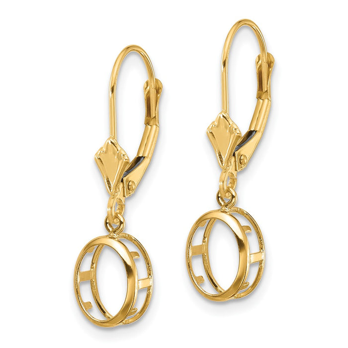 Shop 14K Gold 8x6mm Oval Leverback Earring Settings - Stylish & Affordable!-2